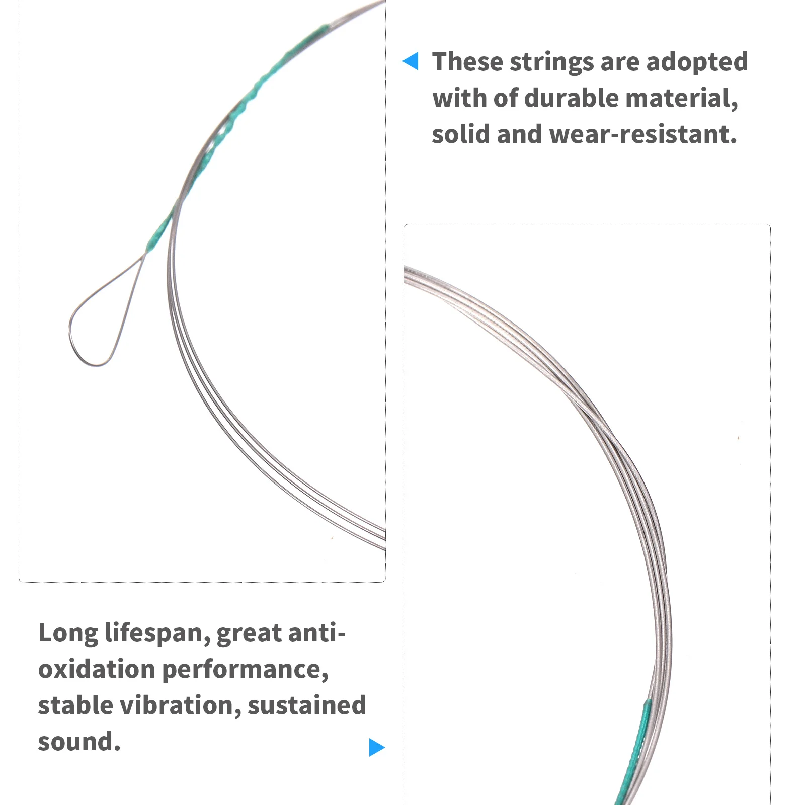 

2Pcs Metal Erhu Strings Kit Long Service Life Solid Construction Superior Vibration Great for String Instrument Players Supplies