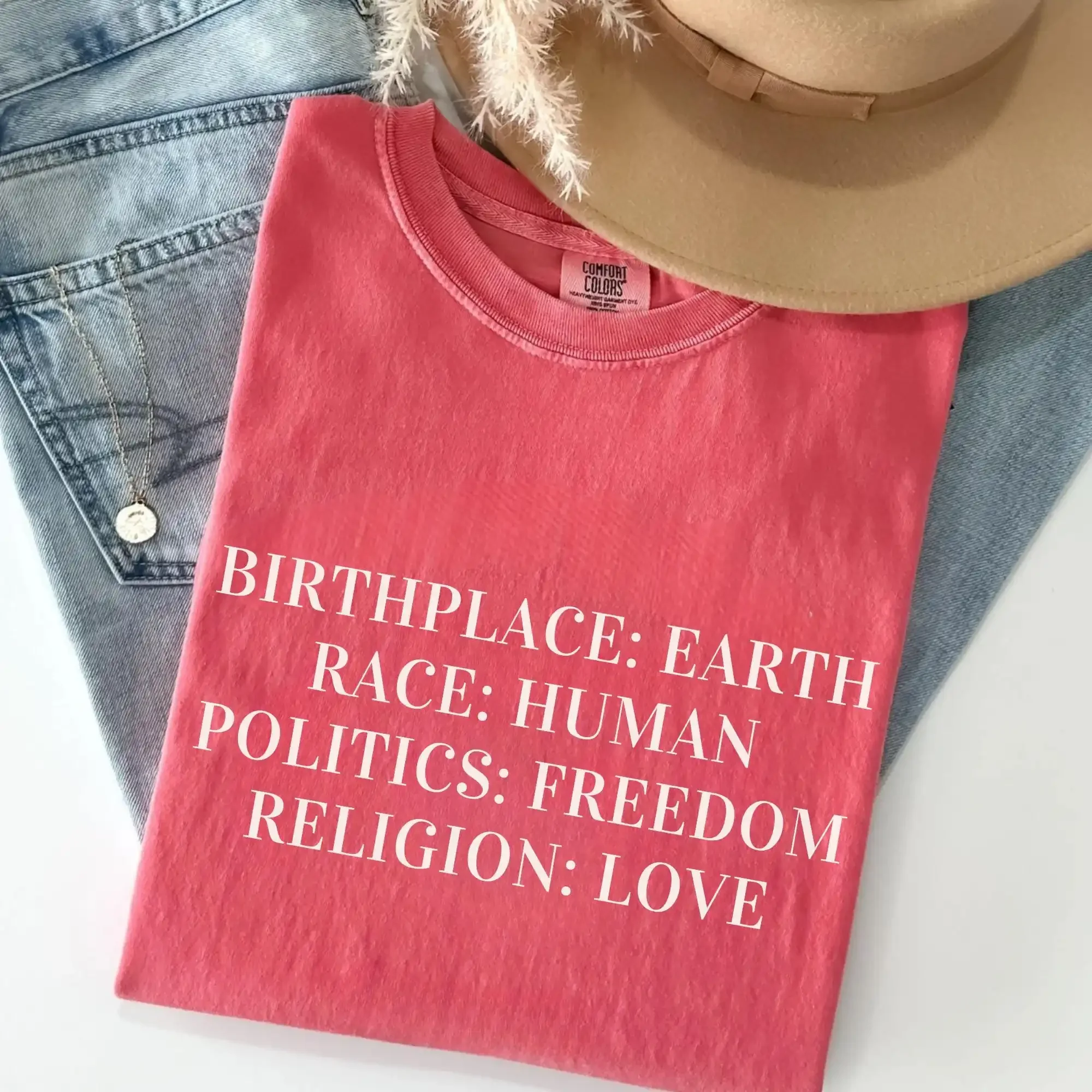 T-shirt Paix et Amour, Activiste des Droits Humains, Égalité, Unité, Femmes, Soinez-vous les uns des autres, Inclusivité