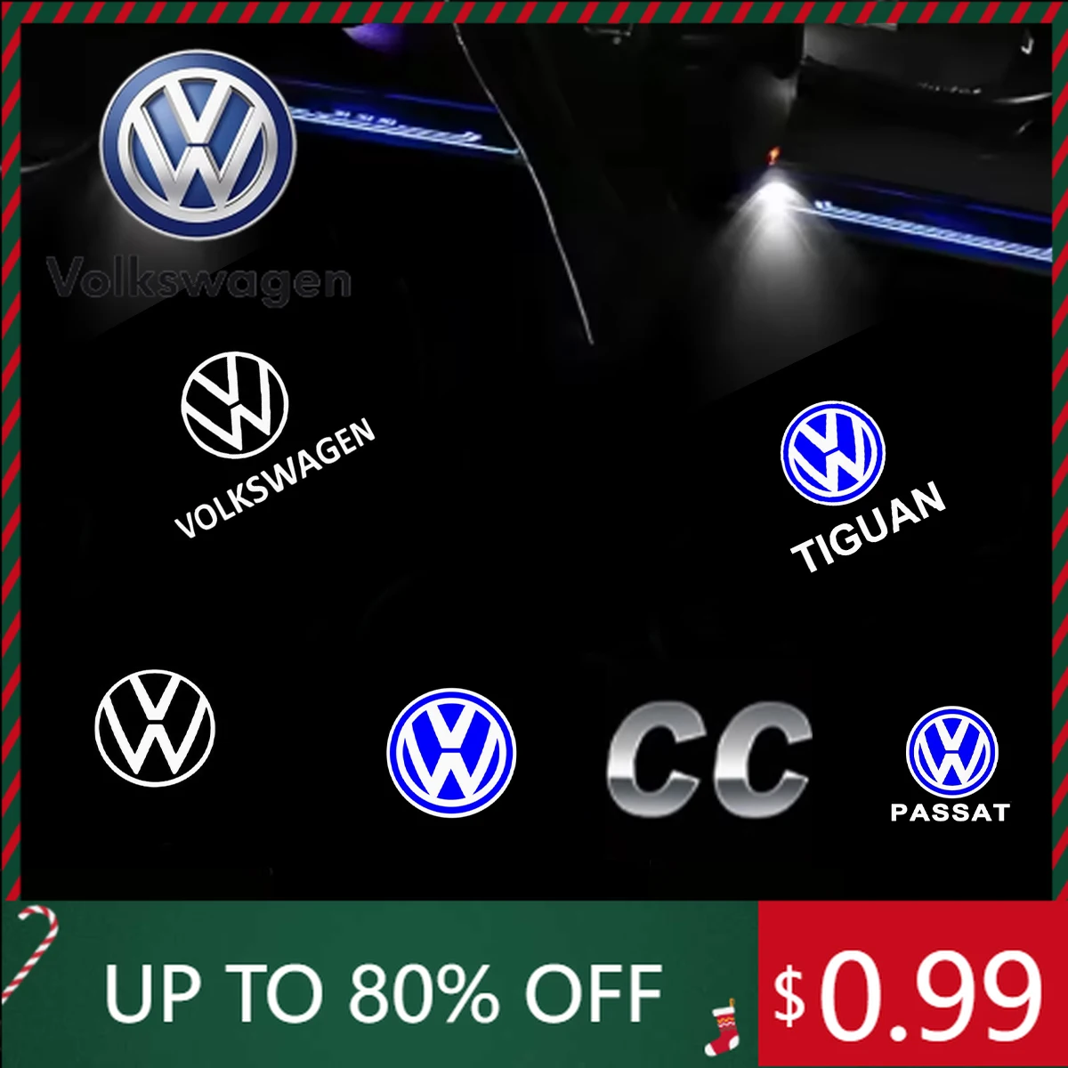 

2026 Горячие эмблемы 2 шт. для VW Volkswagen Golf 3 4 Sharan Touran Lavida Caddy Beetle Jetta MK4 Bora MK3 Polo светодиодный логотип на дверь автомобиля Lig