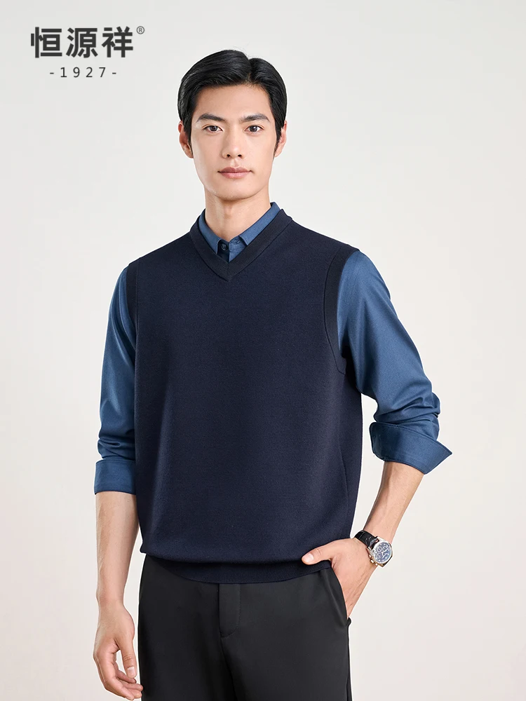 Thickened Woolen Vest for Men Standard Fit Business Gentleman Style V-Neck Knitted Inner Wear Youth Suitable Winter Season