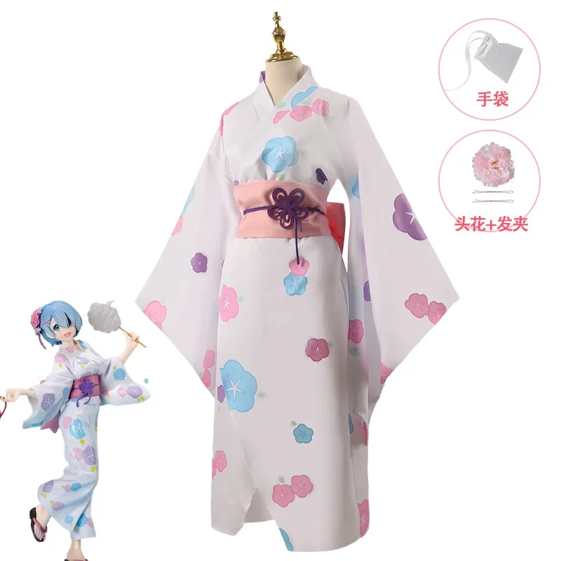 Uniform For Role-playing Re:Life In ADifferent World From Zero Cosplay Rem Kimono Costume