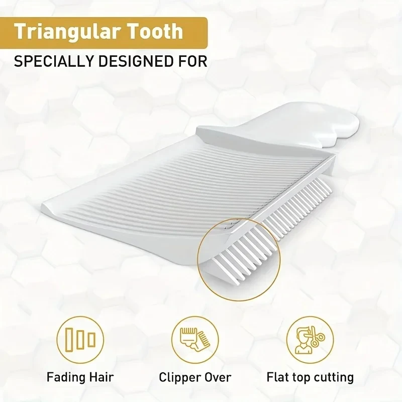 남성용 전문 이발 클리퍼 블렌딩 빗, 플랫 탑 헤어 커팅 빗, 내열성 페이드 브러시, 살롱 스타일링 도구