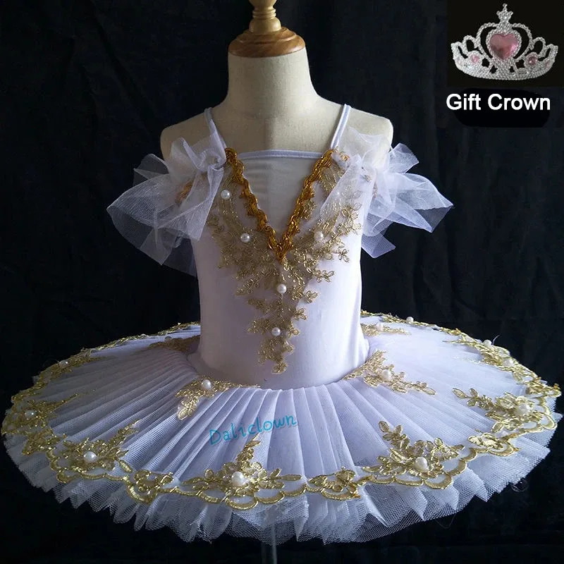 

CyGirl Professional Ballet Tutu Tulle Dress White Blue Pink Gymnastics Leotard Diamond Dance Costume Ballet Leotard Girl Balleri