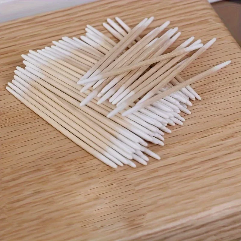 100 шт. одна упаковка деревянных палочек для чистки ногтей, наконечник стержня, ватный тампон, косметическая палочка для нанесения