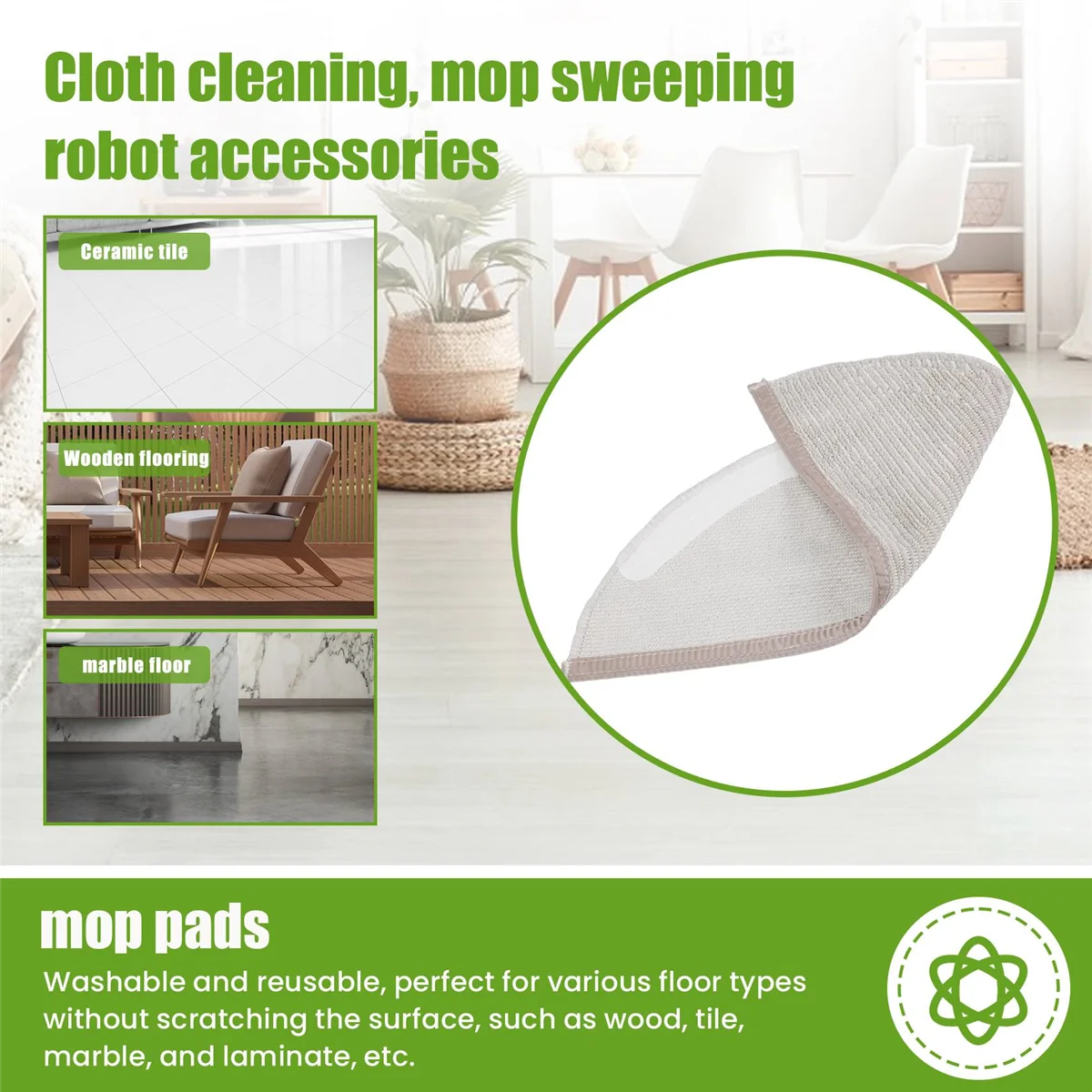 Mopa de diseño de cubierta completa para Robot aspirador Xiaomi Mijia 1C 1T F9 D9, piezas de tela de fregona húmeda y seca, trapos de tanque de agua, 1 unidad