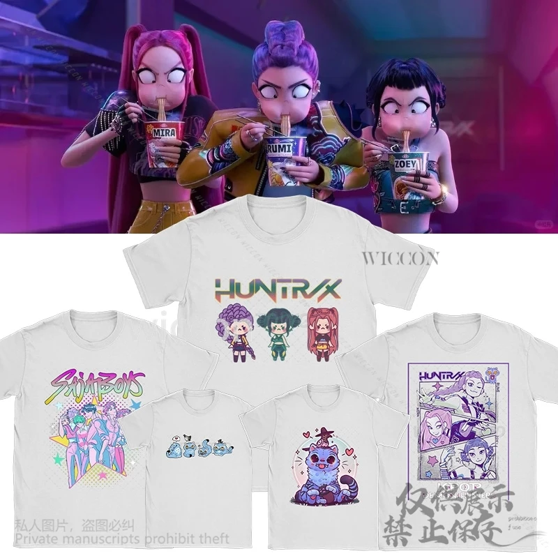 

Anime Movie KPop Demon Cosplay Kawaii Cartoon Tshirt Fanart Summer Print Breathable Cotton 코스프레 Cute Jirai Kei Girls Halloween