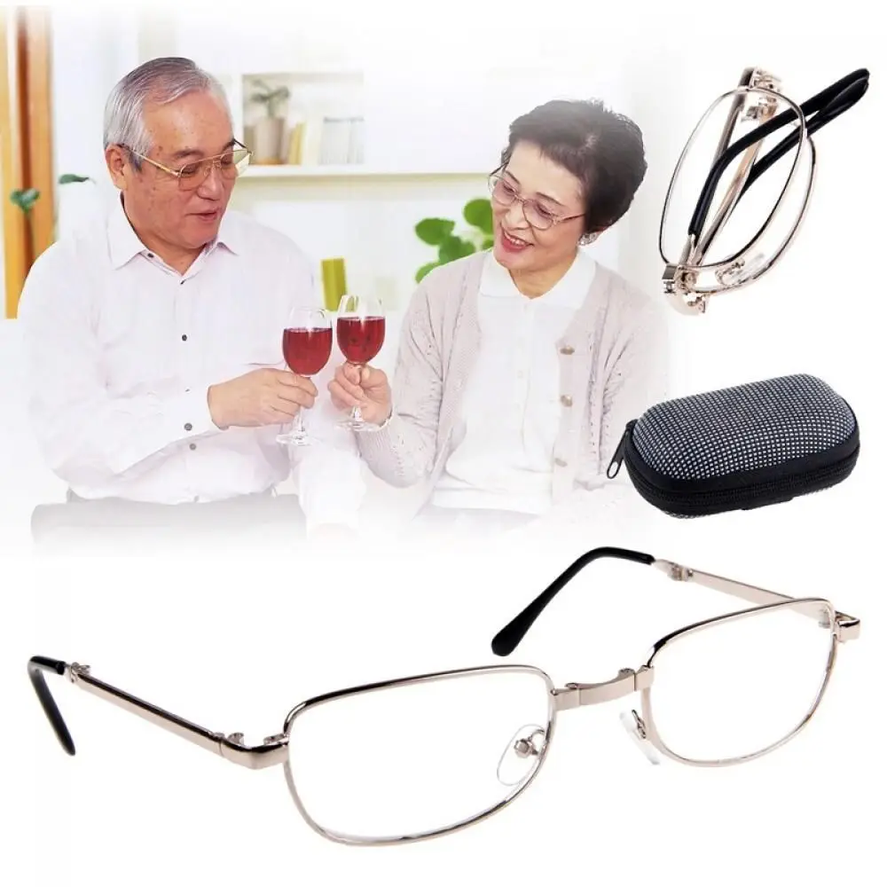 +1/ +1.5/ +2 /+2.5/ +3 Hot Unisex Metal Folded Hanging Reading Glass Foldable