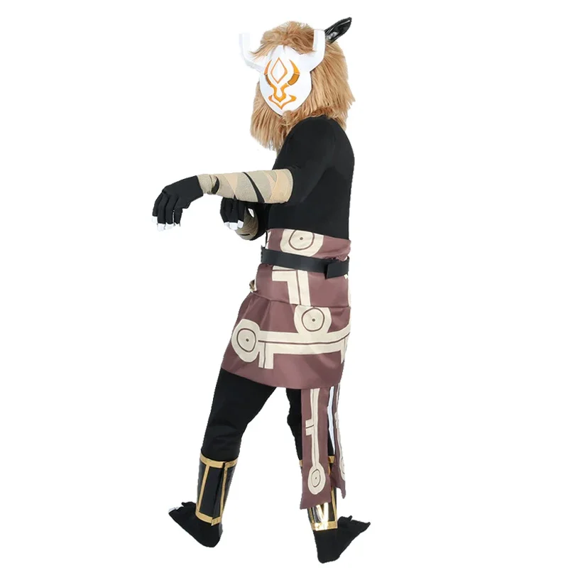 Hot Game Genshin Impact Hilichurl Cosplay Costume Halloween Anime Cute Monster Cosplay Costume Props Jewelry Including Mask PA77
