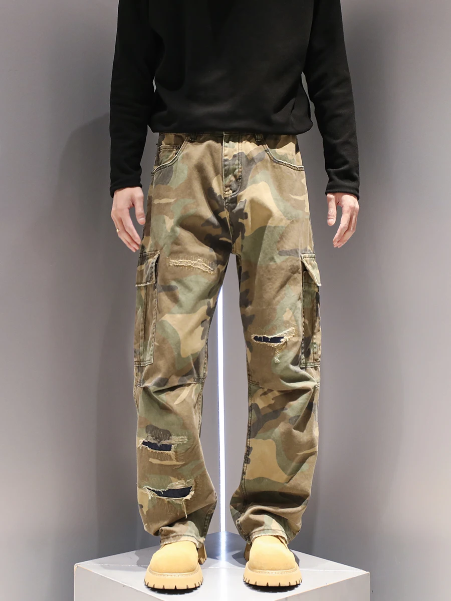 

American Sle Casual Camouflage Work Pants Loose Outdoor Commuting Trousers Vintage New 2025 Loose Fit Youth Faion