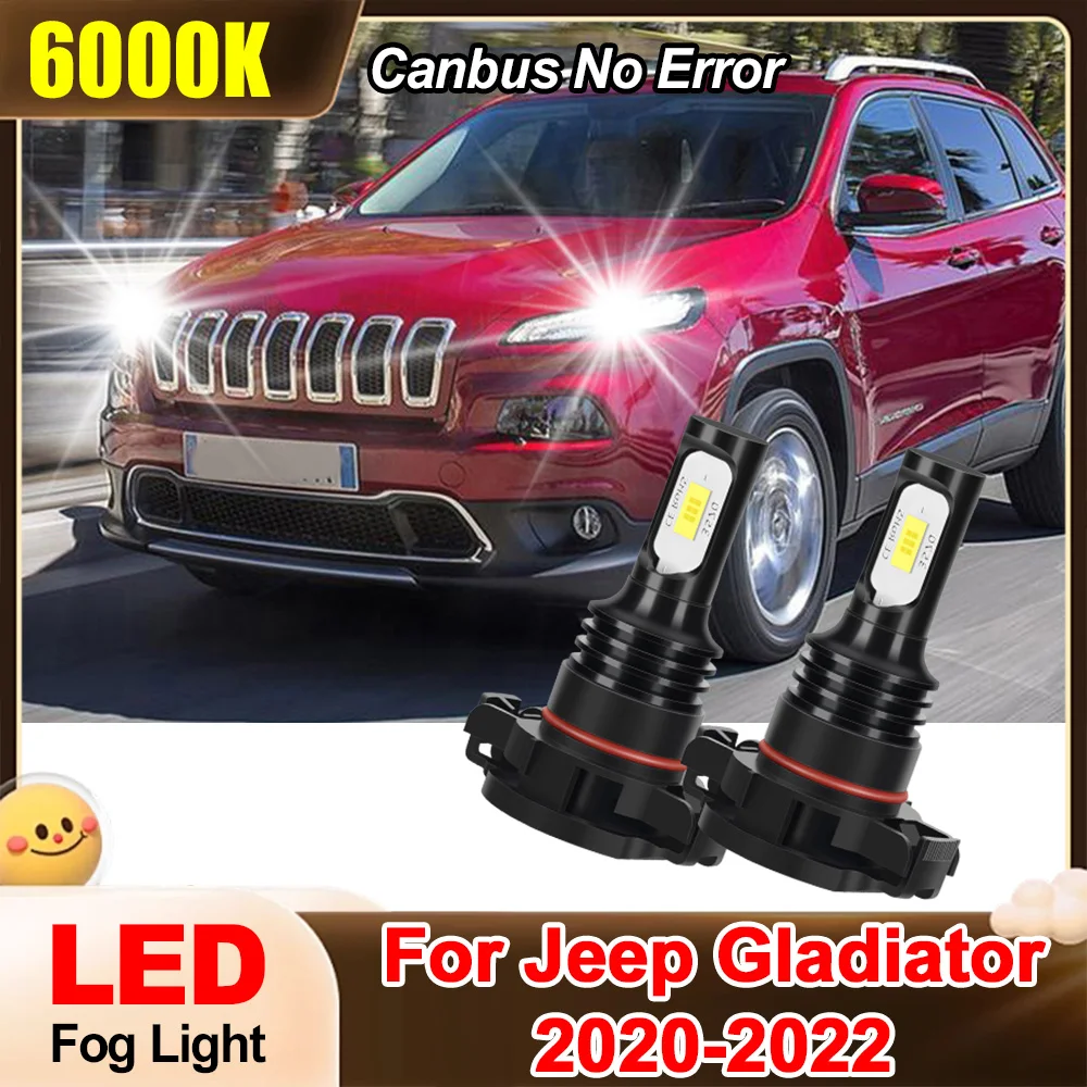 

2x LED Fog Light Bulbs 12V 5202 High Quality CSP 3570 6000K Canbus Fog Lamp For Jeep Gladiator 2020 2021 2022 Car Accessories