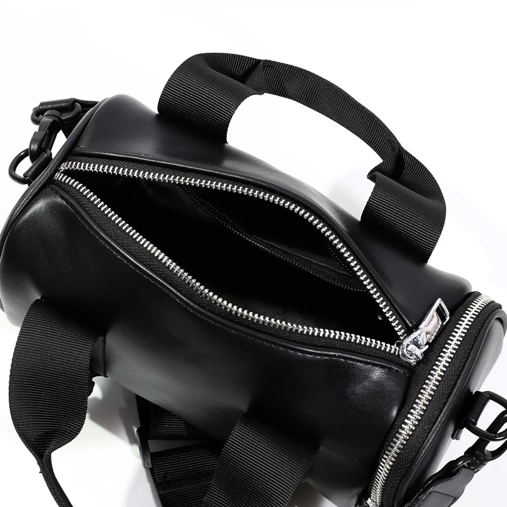 Neue Modische Umhängetasche für Männer Luxuriöse Leder-Schultertaschen für Männer und Frauen Bowling-Umhängetaschen Unisex Fassförmige Sling-Handtaschen – Detail 12