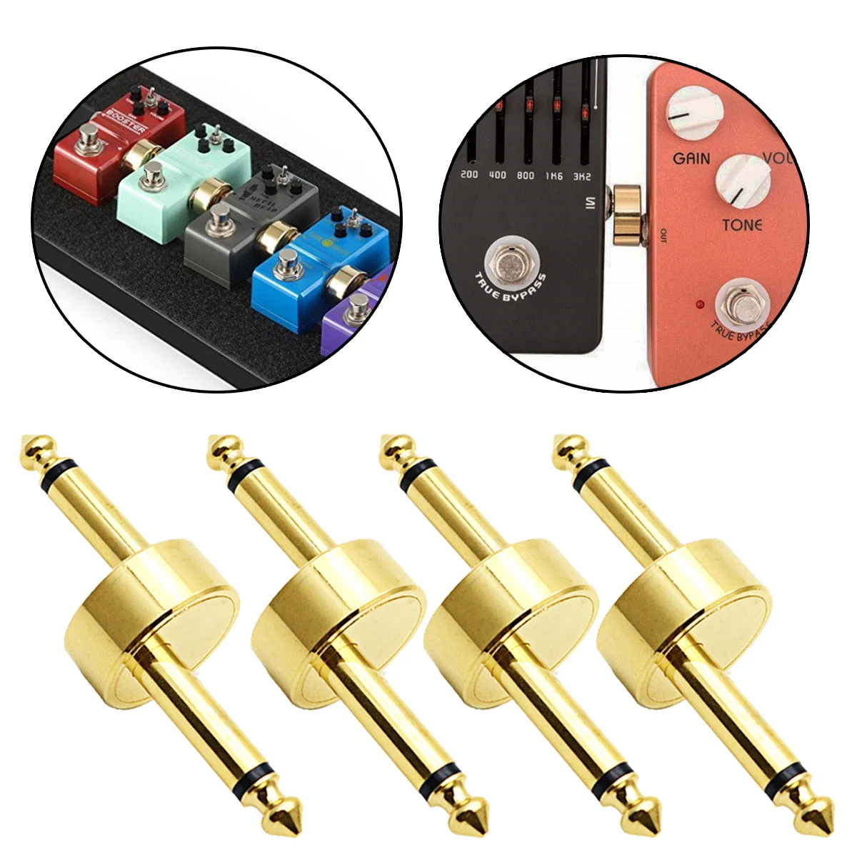 

Miwayer Guitar Pedal Connector 4 pcs – 6.35mm Male to Male, Z Type, High Fidelity, Anti‑Aging, for Effects Pedals & Audio Gear