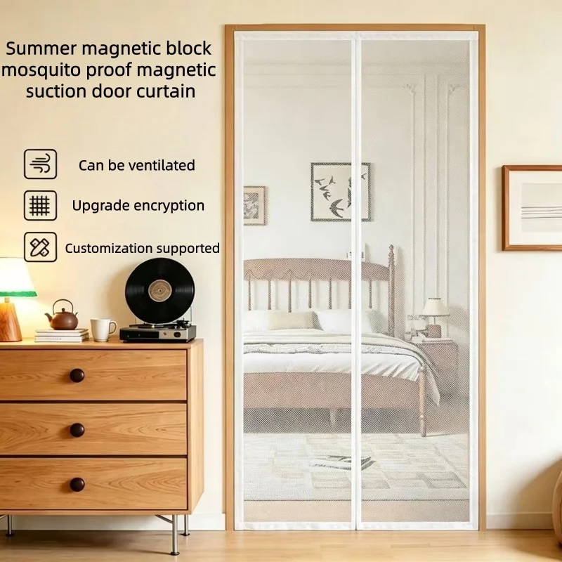 Summer Magnetic Mosquito Proof Ventilation and Scratch Resistant Mesh Door Curtain