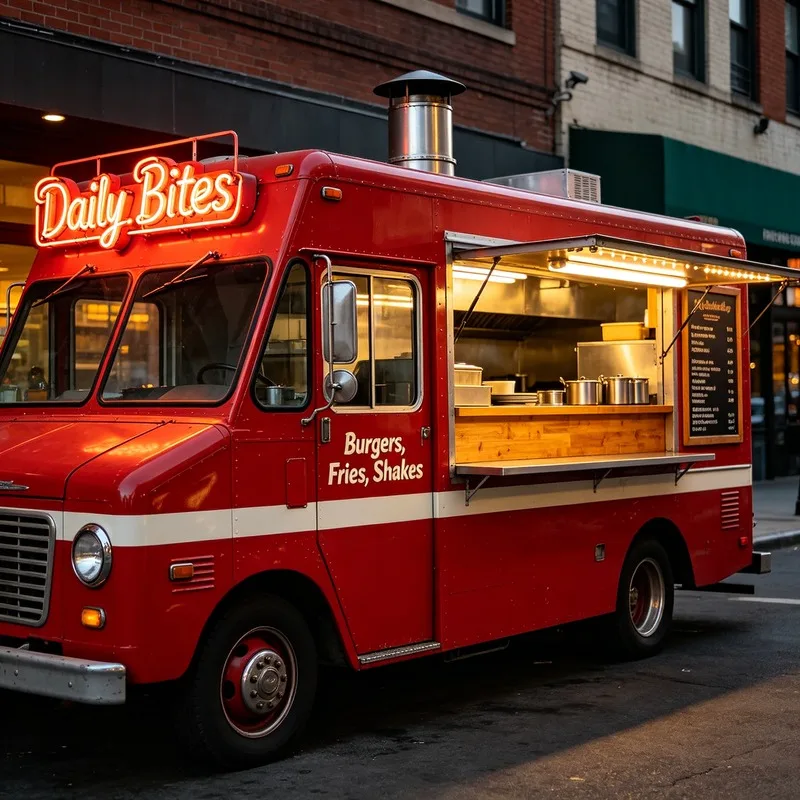 Mobile Food Trailer with Adjustable Shelves Flexible Storage Food Truck for Different Equipment