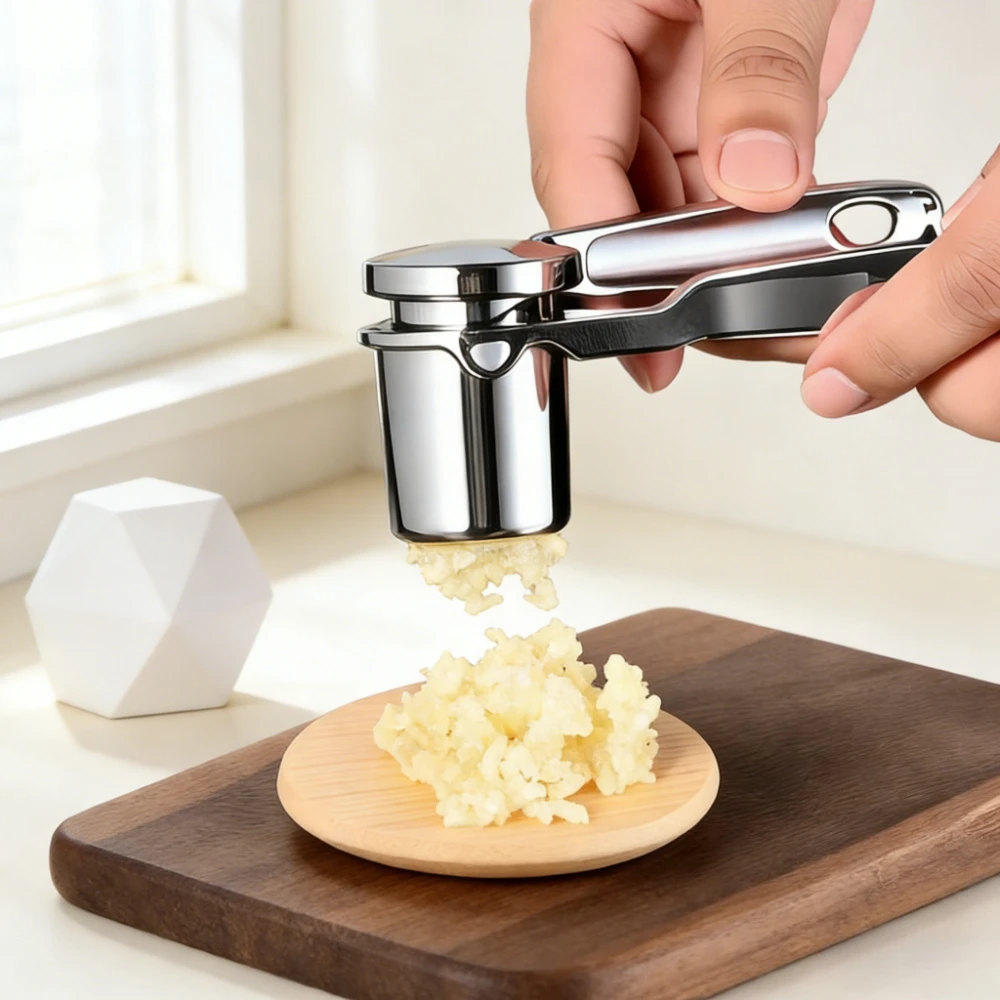 Zinc Alloy Garlic Rotating Presser Household Multifunctional Vegetable Tools Simple Garlic Press Manual Rotating Garlic Presser