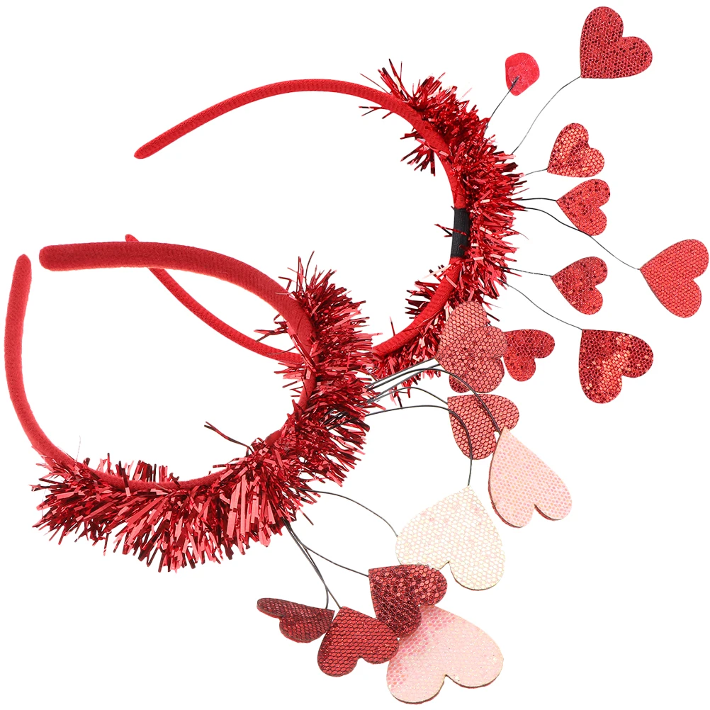 

2pcs Heart Shaped Valentine Heart Headband Party Headdress Hair Accessories Adults Wear Party Headdress Premium Material
