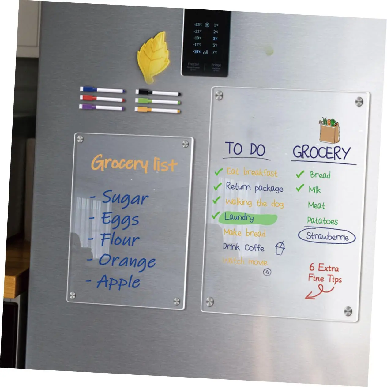 3D Magnetic Suction Acrylic Refrigerator Sticker Handwriting Board Message Board Weekly Plan Monthly Plan Notes Erasable Magneti