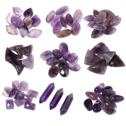 Natural Amethyst Cabochon Oval/rhombus/Irregular Flat Back Cabochons For Jewelri Making Home/Bedroom/Car Decoration  Wholesale