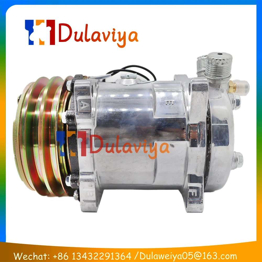 

FOR SD508 AC Compressor Sanden 5h14 Tractor Excavator Heavy Duty Truck 12V 24V 2 Groove V Blet Pulley