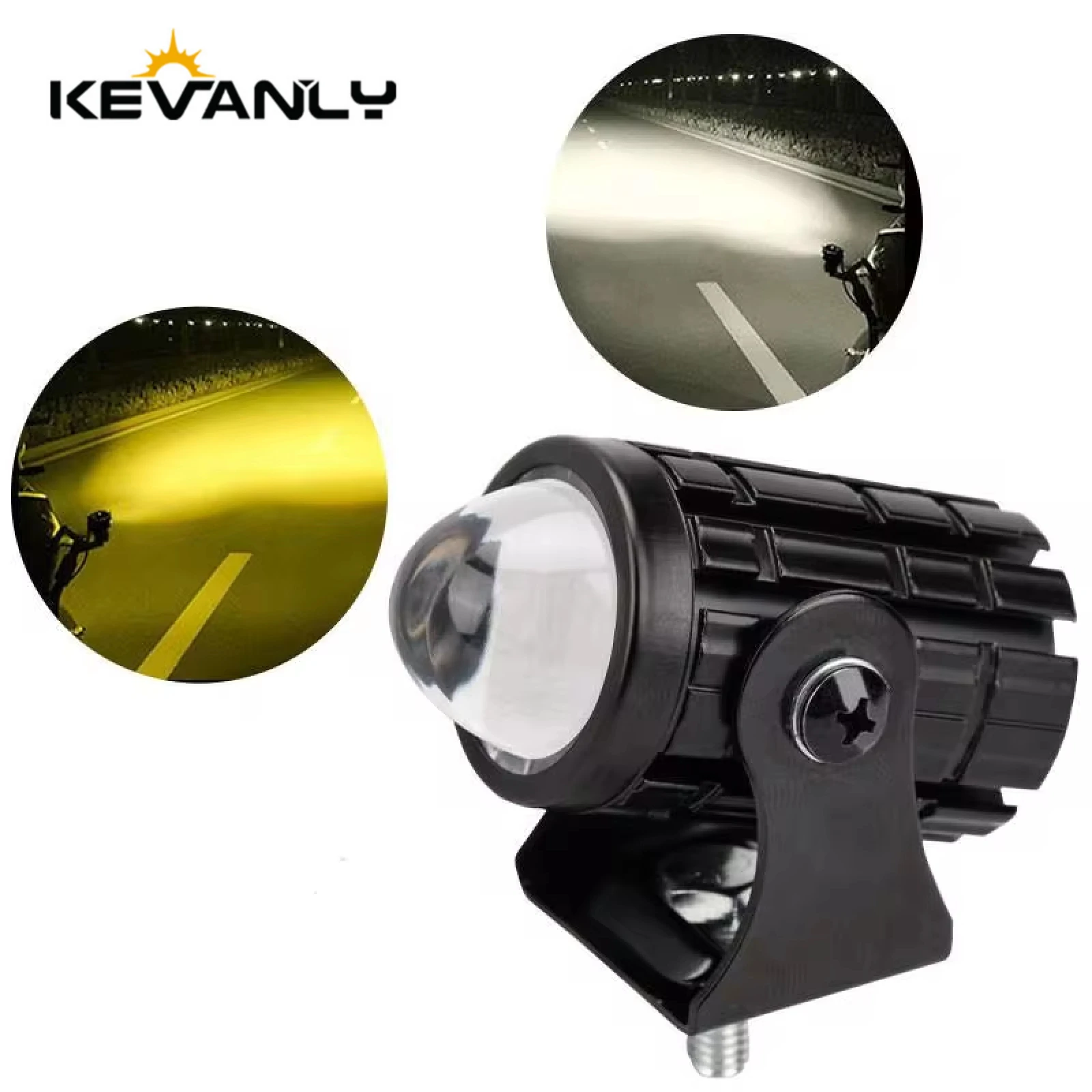 KEVANLY 1pc Mini Driving Light LED Projector Lens Motorcycle Headlight ATV Scooter for Auxiliary Spotlight Lamp