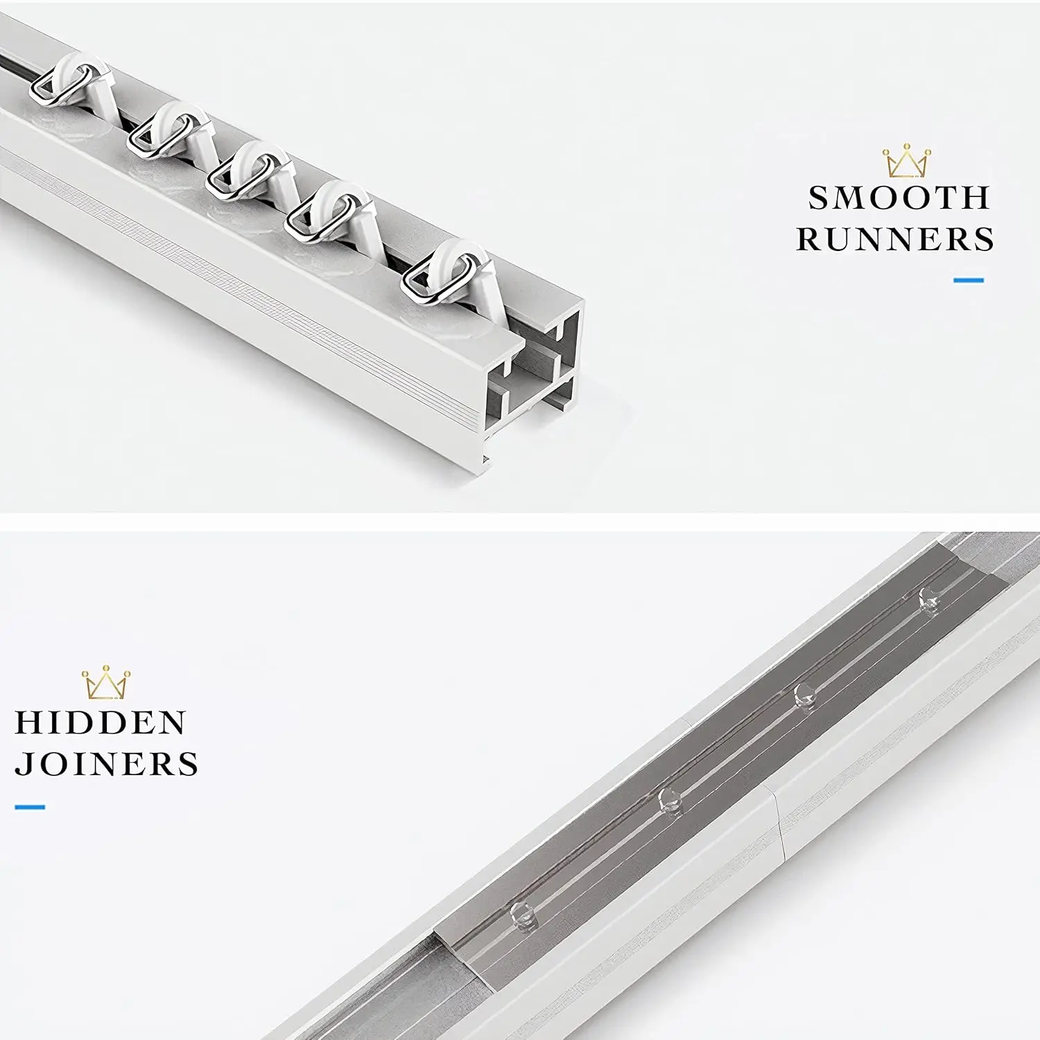 Smart Electric Curtain Track, Motorized Motor, Adjustable Track Length, Compatible with Alexa, Google