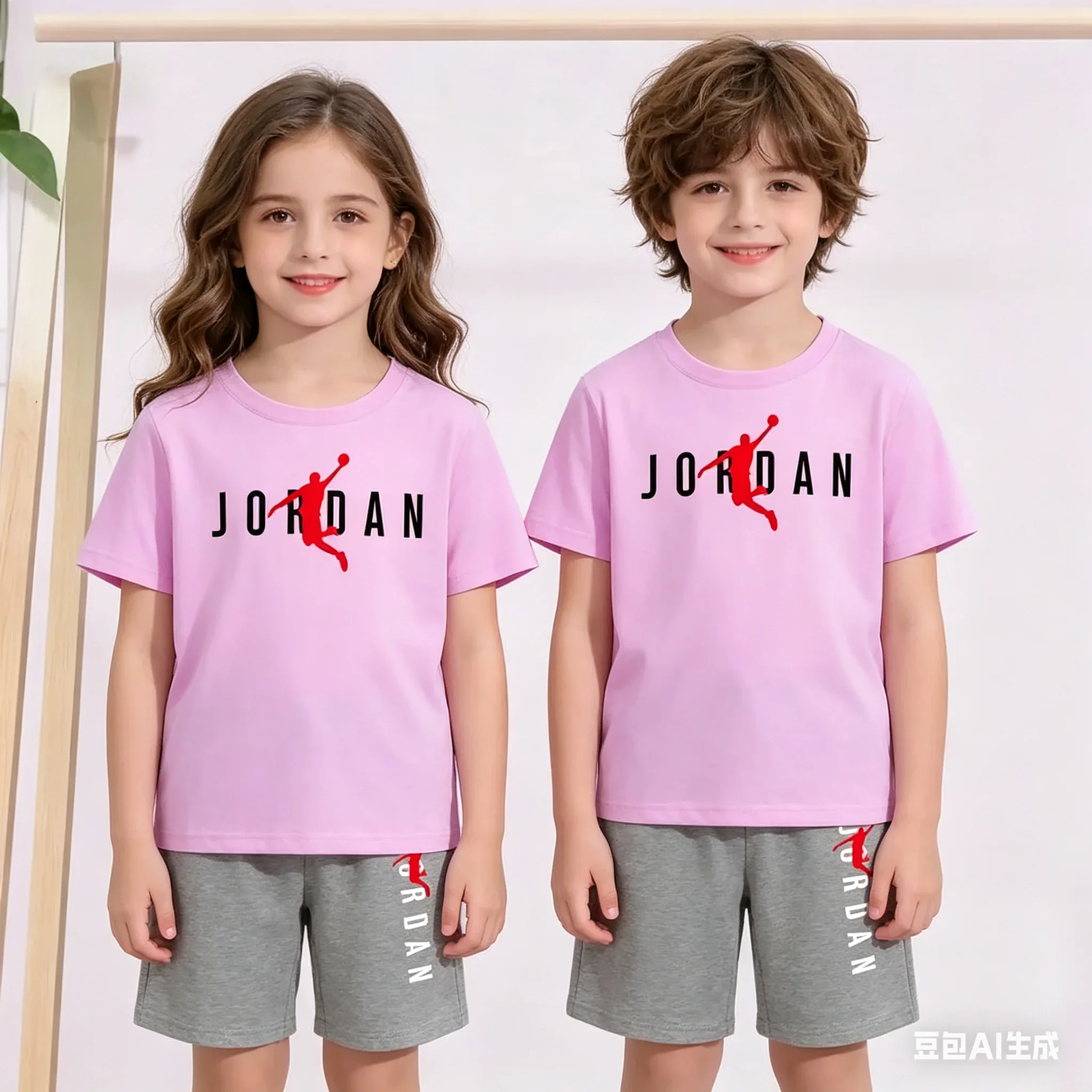 

3-12Y Kids Summer 2-Piece T-Shirt & Pants Set Boys & Girls Casual Letter Print Outfits