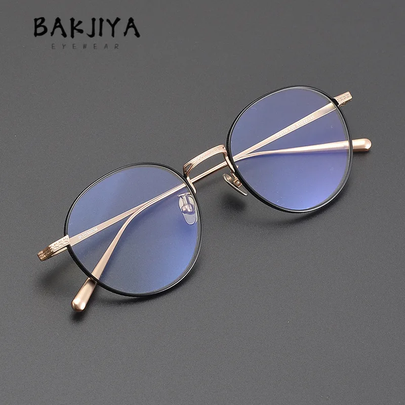 

New Pure Titanium Retro Oval Glasses Frame Trend Men Women Myopia Prescription Eyeglasses Japanese Texture Ultralight Eyewear