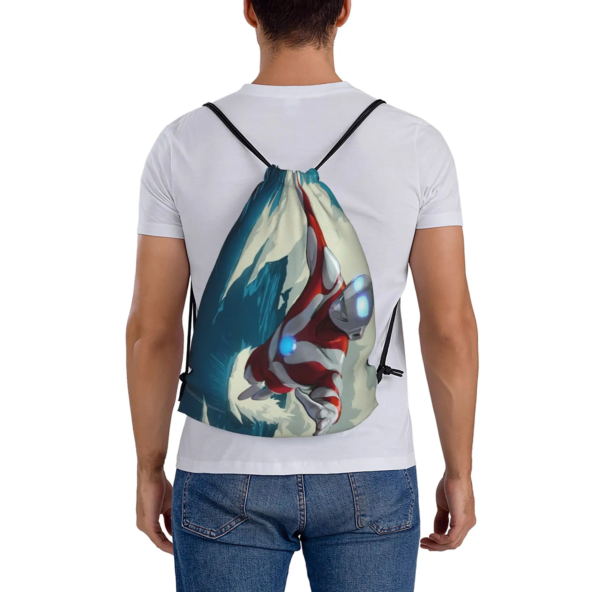 

Сумки на шнурке Ultraman 19 BANDAI, спортивные сумки унисекс для хранения и организации вещей, сумка-мешок на шнурке