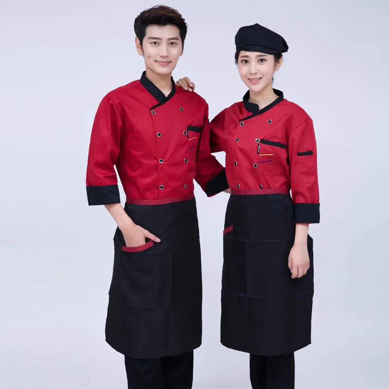Chef Uniform Men Cook Clothes Unisex Restaurant Kitchen Shirt Short/Long Sleeves Pastry Jacket Works Top Print Logo Design