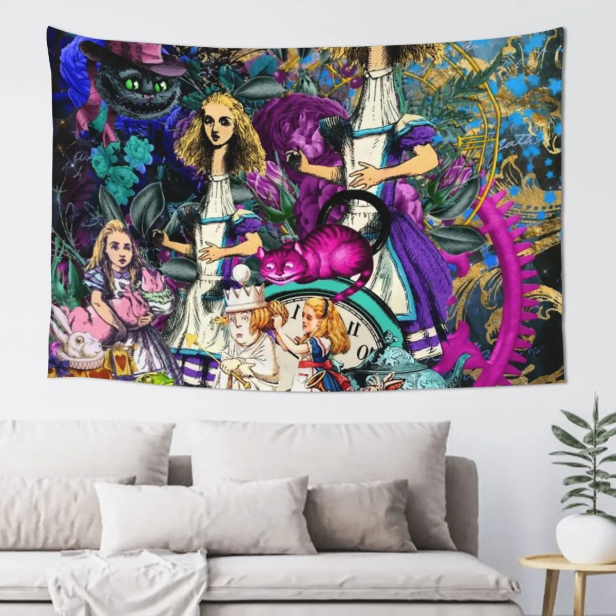 alice wonderland, alice in vintage wonderland Tapestry Wall Hanging Decoration Room Tapestry