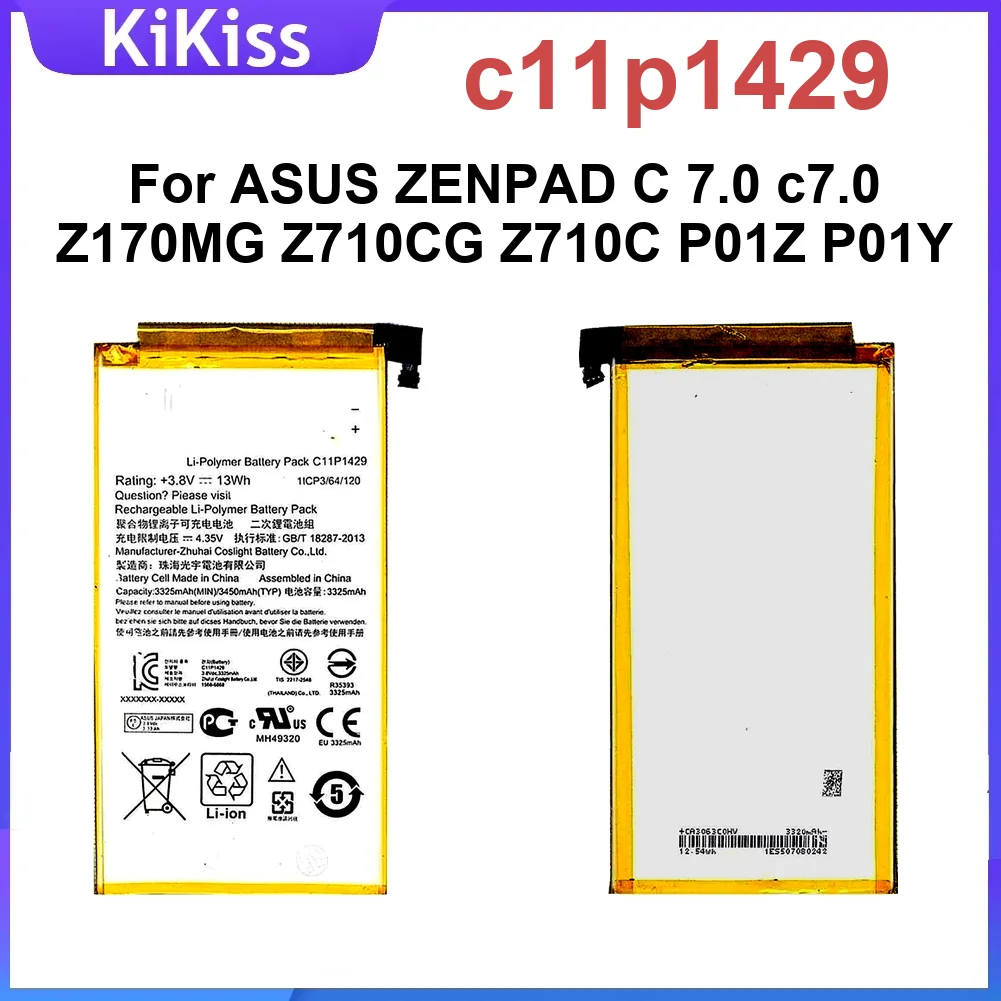 3450Mah C11p1429 Battery For Asus Zenpad C 7.0 C7.0 Z170MG Z710CG Z710C P01Z P01Y Fast-Charging Replacement Tablet