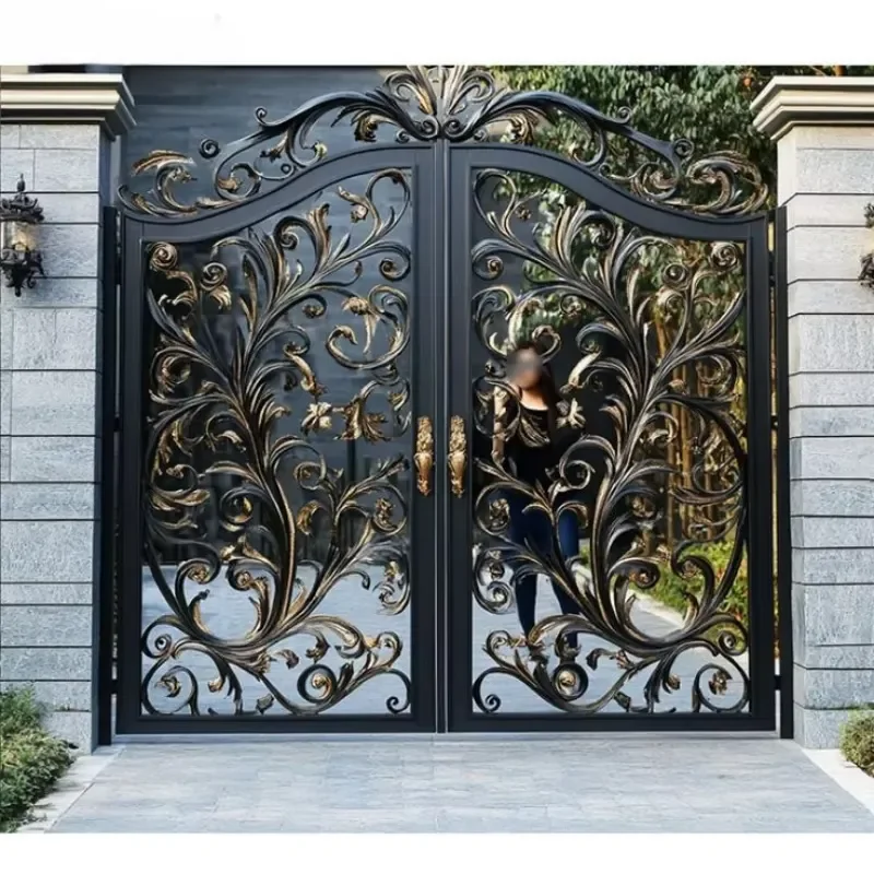 Villa Security Gate Wrought Iron With Ornamental Elements Combines Aesthetics With Maximum Protection
