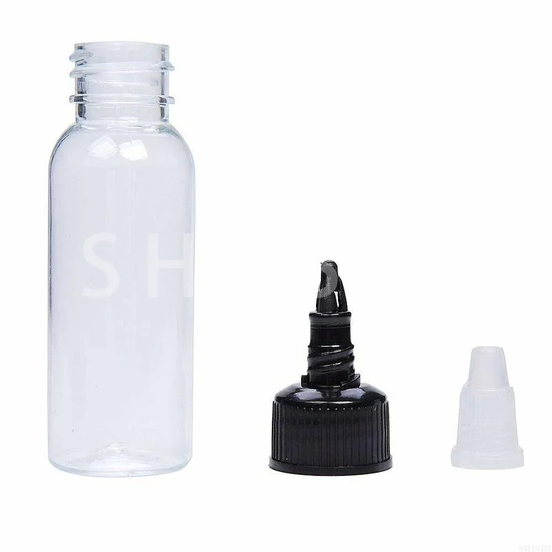 5/10pcs Empty Tattoo Ink Bottles,Twist Cap Plastic Transparent Pigment Container Squeeze Tattoo Accessories 30ml 60ml 120ml