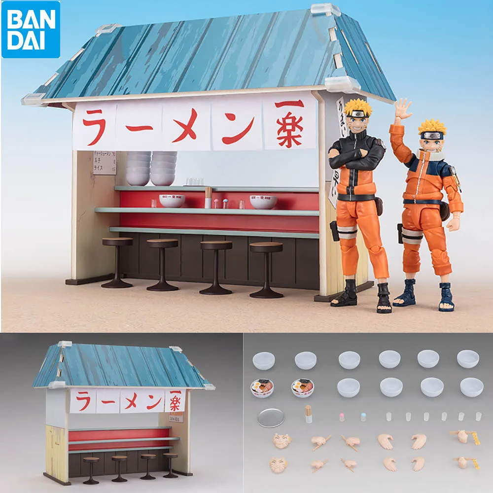 BANDAI S.H.Figuart Ichiraku Ramen Set Naruto Shippuuden Origina Anime Figure Collectible Model Toy Gift For Kids