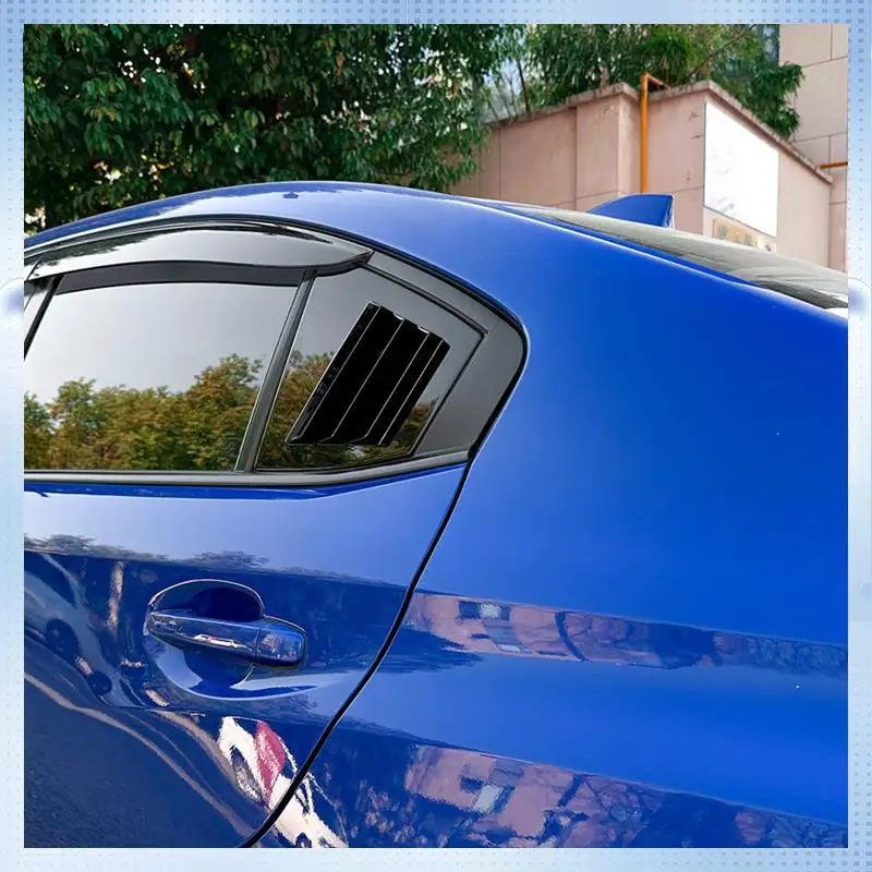 

NEW-Car Rear Triangular Window Trim Sticker Louvers Shutters Blinds Cover Trim For Subaru WRX STI VA 2014-2021 Bright Black
