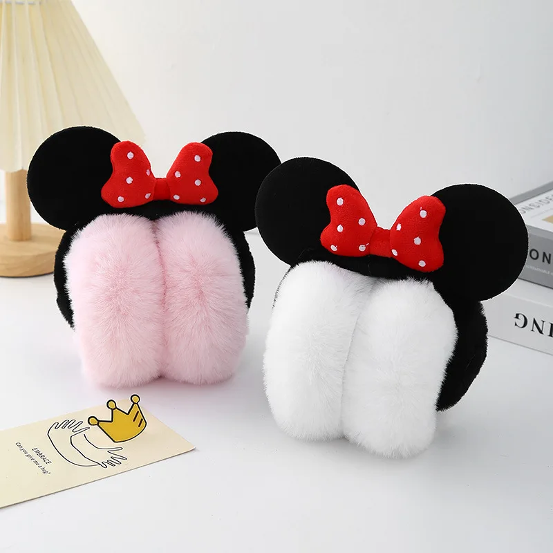 

Winter Disney Minnie Mouse warm plush ear muffs cute bow cartoon fashion warm ears ear warmer