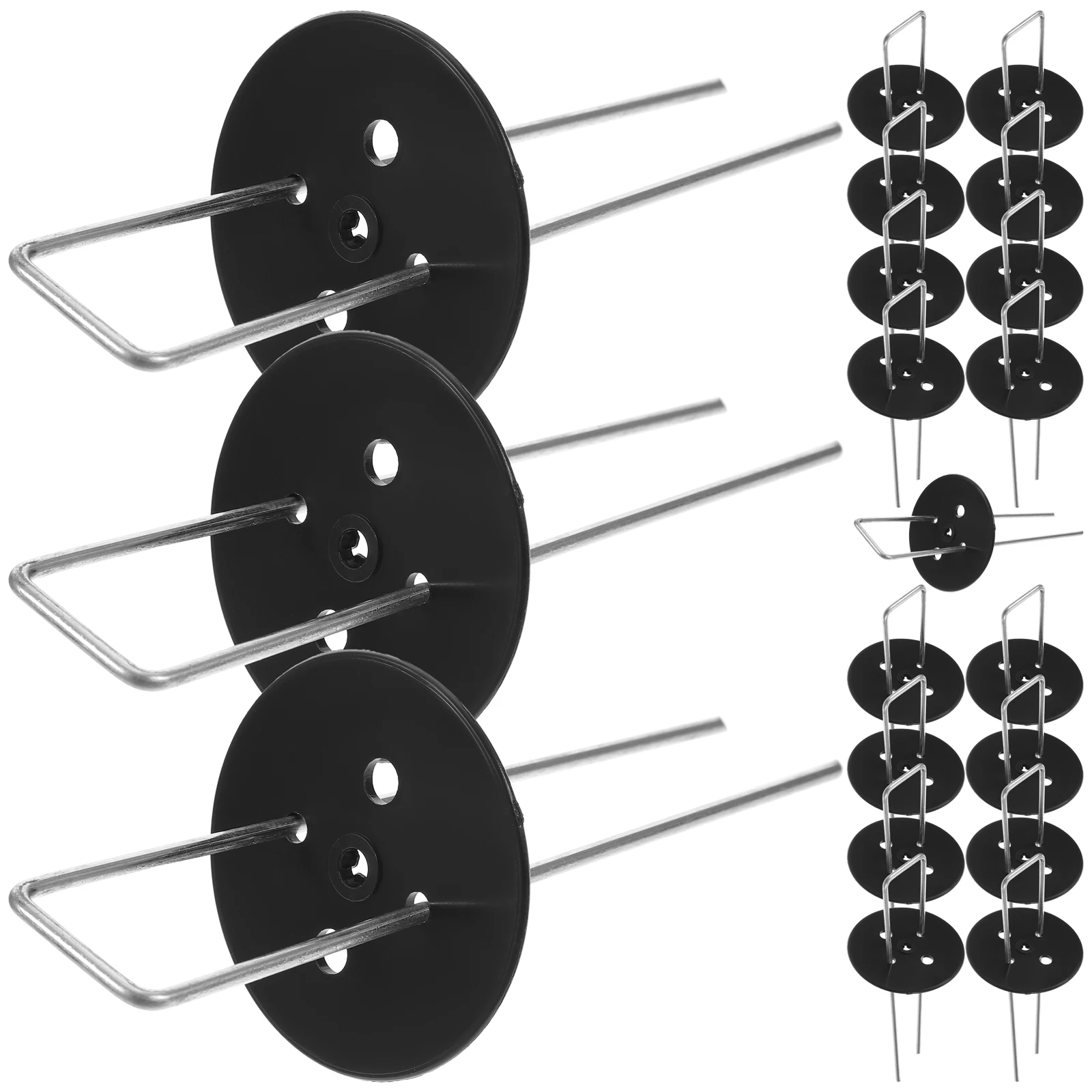 

20 Sets U shaped Ground Nails Garden Stakes Lawn Fixing Pegs Staples DIY Plastic Galvanized Steel Camping Hiking