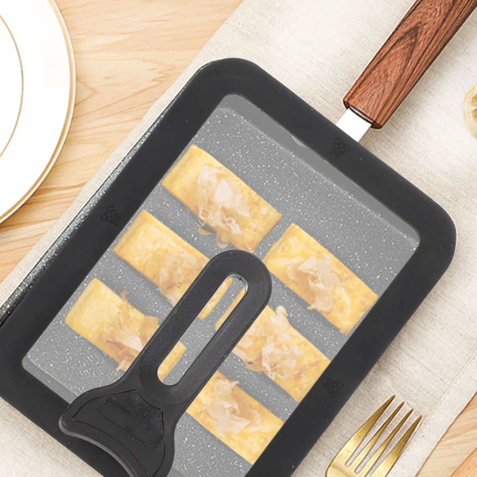 

Silicone Tamagoyaki Pan Standable Lid Square Cooking Pot Cover Transparent Pot Lid Pan Lids Cookware Glass Cover