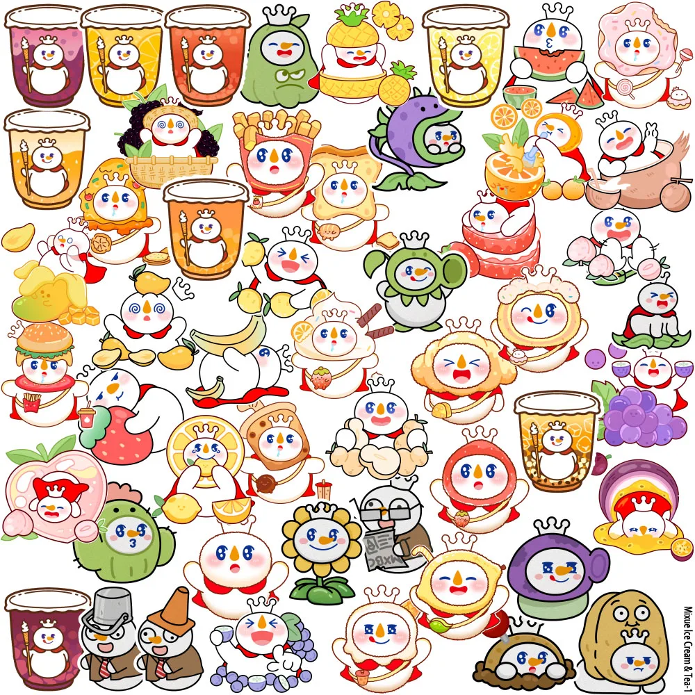 Cute Cartoon Snowman Drink Stickers Waterproof Vinyl Decals For Water Bottle Laptop Scrapbook Phone Case DIY Journal Decor Gift
