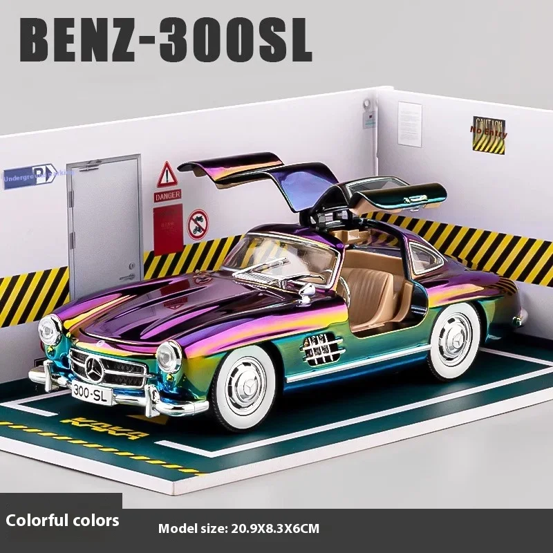 1:24 Mercedes-Benz 300SL 1936 Classic Car Electroplated Version Alloy Car Diecast Metal Model Trendy Display Ornament Kids Toys