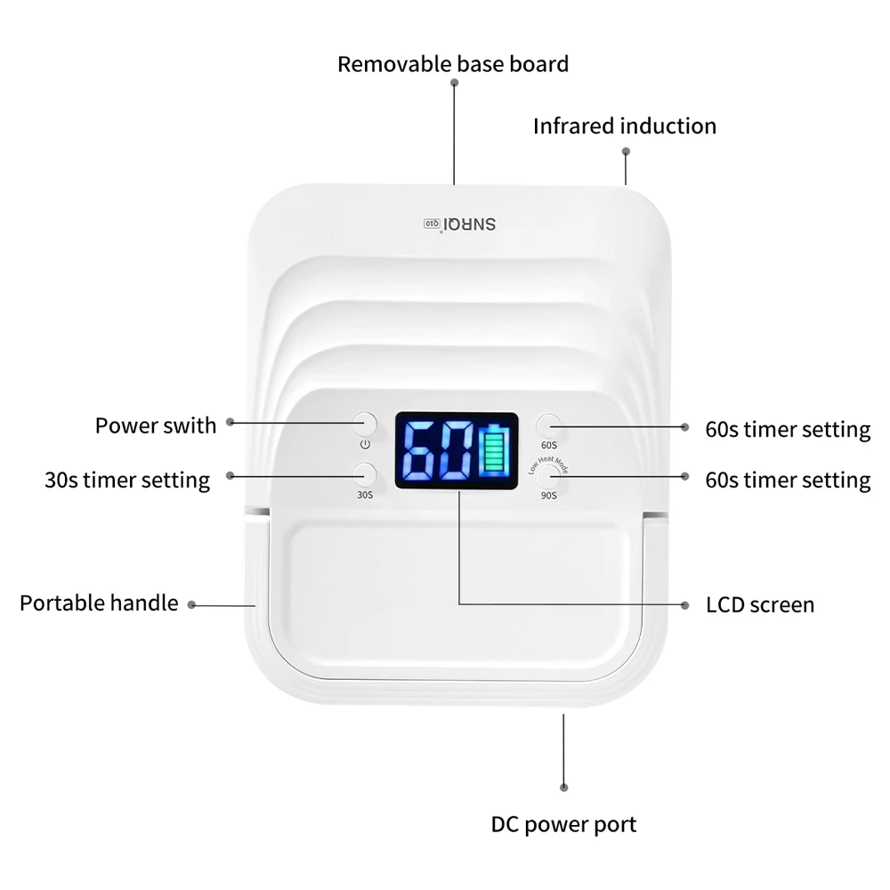 Professional Nail Dryer 48 Leds 15600mAh Rechargeable UV Lamp for Curing All Gel Nail Polish Portable Wireless Nail Lamp