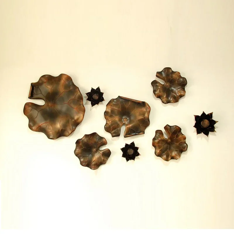 Top Quality Set 8 of Chinese Wall  Decor  100% Handmade  Flower Metal ornaments for Hotel Decorations