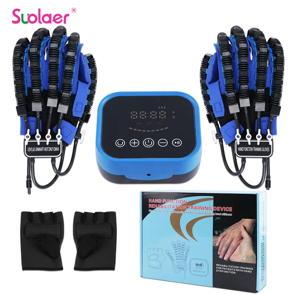 Left & Right Hand Finger Rehabilitation Exerciser Robot Gloves Stroke Hemiplegia Cerebral Infarction Training Equipment Therapy