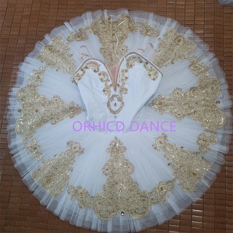 Professional High Quality Custom Size Kids Girls Women Adult The Nutcracker Performance Wear White Gold Ballet Tutu