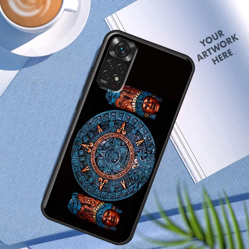 Mayan Calendar Wood Pattern Case For Xiaomi Redmi Note 11 10 9 7 Pro 10S 9S 8T Redmi 10 10A 10C 9A 9C 9T Soft Back Cover