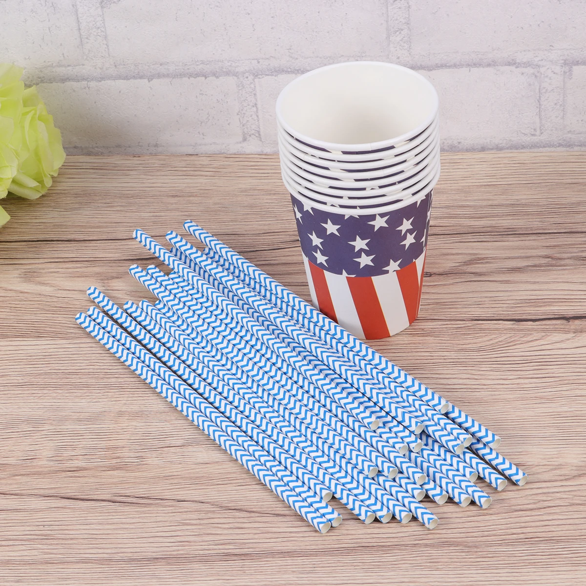 

69pcs Party Tableware Set Paper Plates Cups Napkins Straws Patriotic Dishes Kids Birthday Wedding Banquet Independence Day