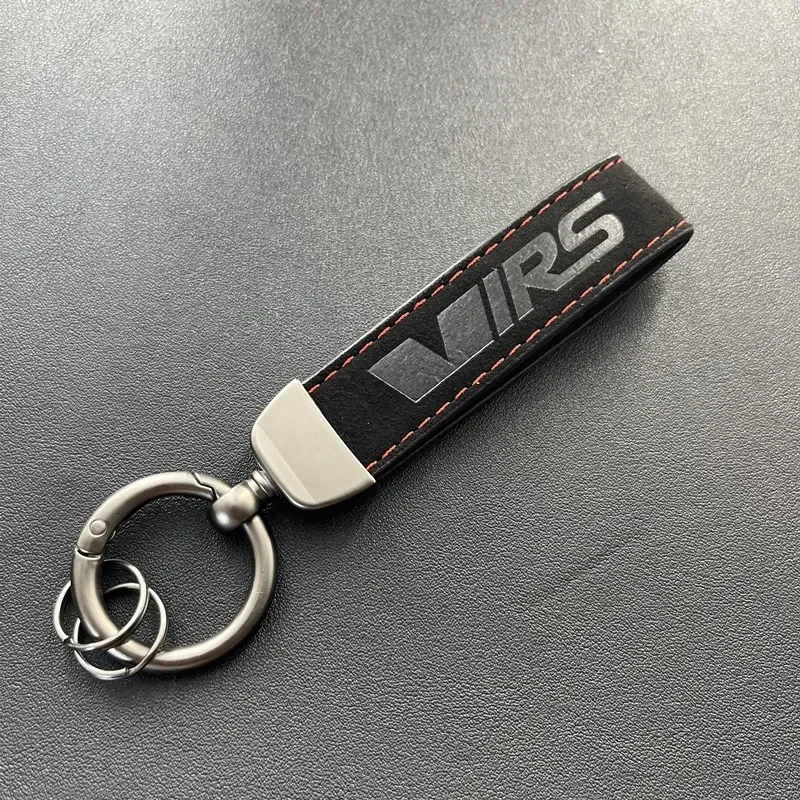 Luxury Suede Leather VRS Keychain Keyring Key Chain for Skoda Kodiaq Rapid Fabia Octavia 1 2 3 A5 A7 MK1 MK3 MK4 Car Accessories