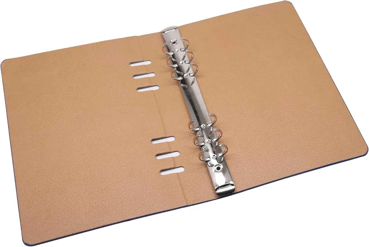 A5 Notebook PU Leather Cover Notebook， Loose Pocket Leather Refillable Notebook Binder Rings Journal Hard Cover Diary Bussiness