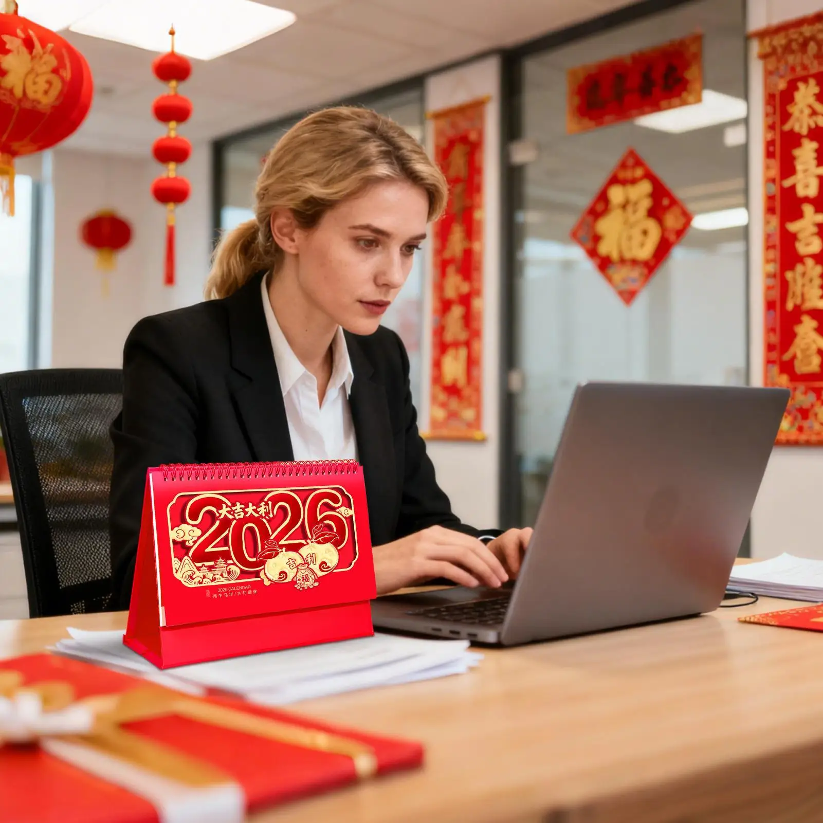 

2026 Desk Calendar Chinese New Year Good Luck Home Decor Year Of The Horse Desktop Calendar For Home Office Study Living Room