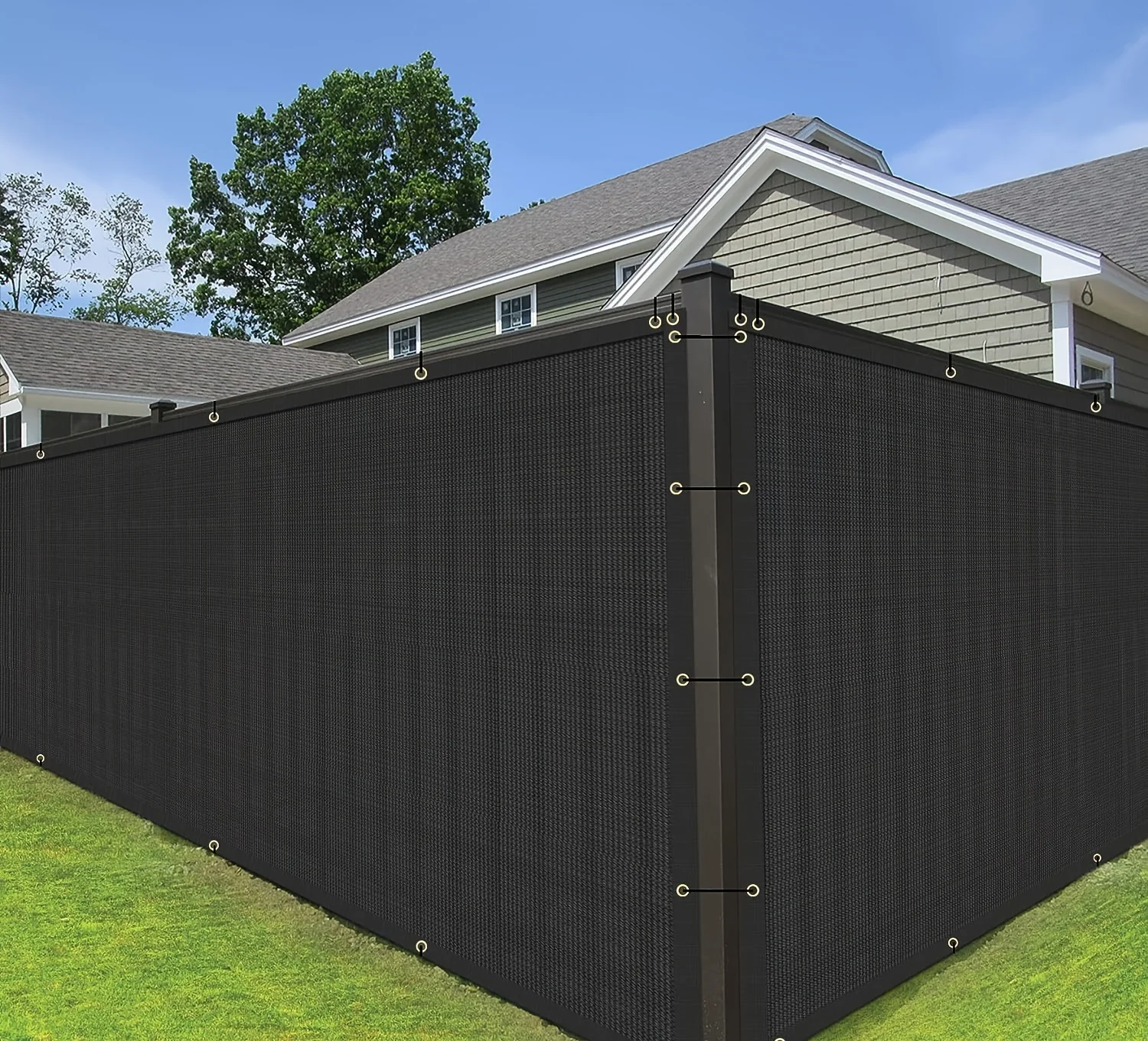 

Urban Luxury Sunshade Net - Black - Made of High - Grade Black Sunscreen Fabric, with Metal Decorative Details, Creating an Exqu